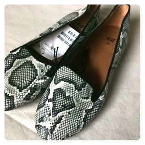 New reptile print loafers